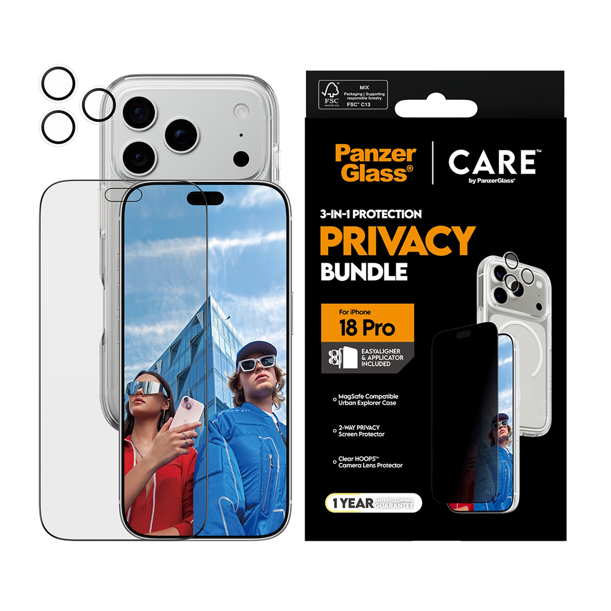 PanzerGlass® | CARE™ by PanzerGlass® Privacy Flagship 3-in-1 Set iPhone 18 Pro